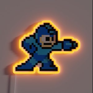 Mega Man Game 8 Bits RGB Neon Sign