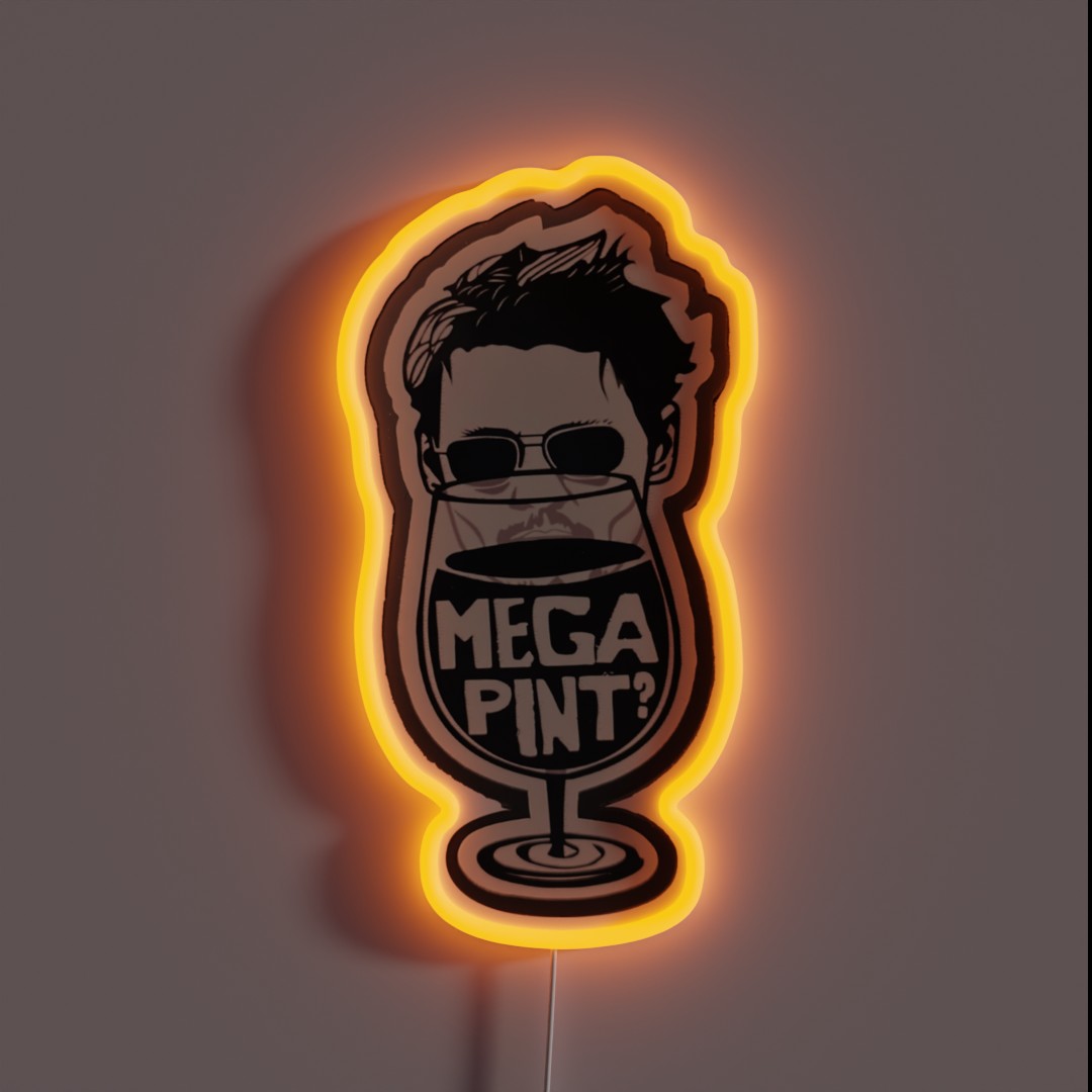 Mega Pint Drinking Wine With Johnny RGB Neon Sign Mega Pint Drinking Wine With Johnny RGB Neon Sign