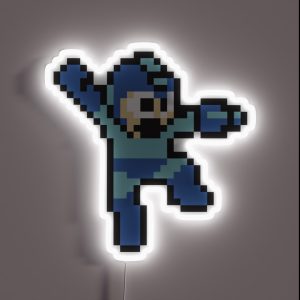 Megaman Jump N Shoot Black RGB Neon Sign Megaman Jump N Shoot Black RGB Neon Sign