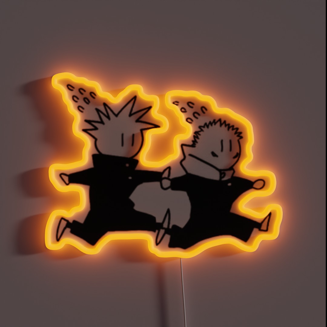 Megumi And Itadori Running RGB Neon Sign Megumi And Itadori Running RGB Neon Sign