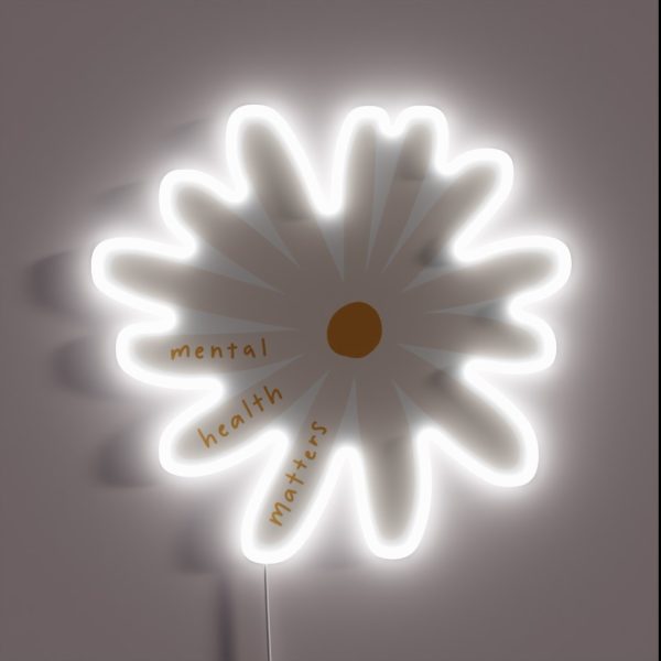 Mental Health Matters Flower RGB Neon Sign