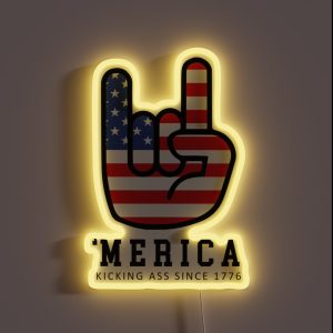 Merica Kicking Ass Since 1776 RGB Neon Sign