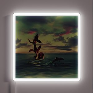 Mermaid And Dolphin Mermaidcore Fantasy Realm RGB Neon Sign