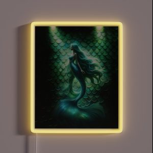 Mermaid With Flowing Hair RGB Neon Sign
