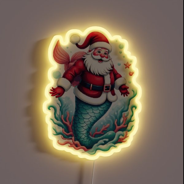 Merman Santa RGB Neon Sign