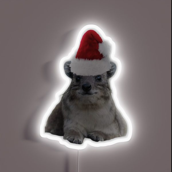 Merry Chirstmas Rock Hyrax RGB Neon Sign