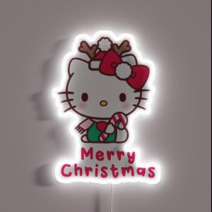 Merry Christmas With Cat RGB Neon Sign Merry Christmas With Cat RGB Neon Sign