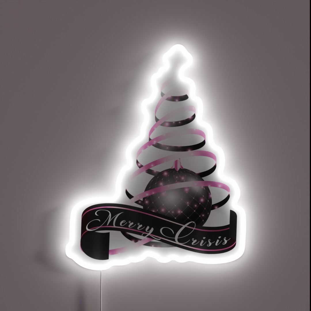 Merry Crisis Elegant Black And Pink Metallic RGB Neon Sign Merry Crisis Elegant Black And Pink Metallic RGB Neon Sign