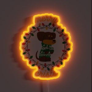 Merry Crisis Puppy Xmas RGB Neon Sign Merry Crisis Puppy Xmas RGB Neon Sign