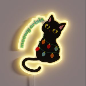 Merry Crisis Xmas Kitty RGB Neon Sign Merry Crisis Xmas Kitty RGB Neon Sign