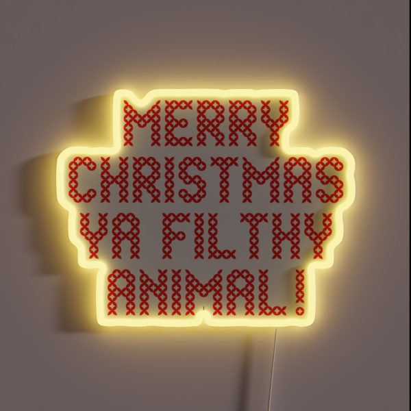 Merry Xmas Ya Filthy Animal RGB Neon Sign