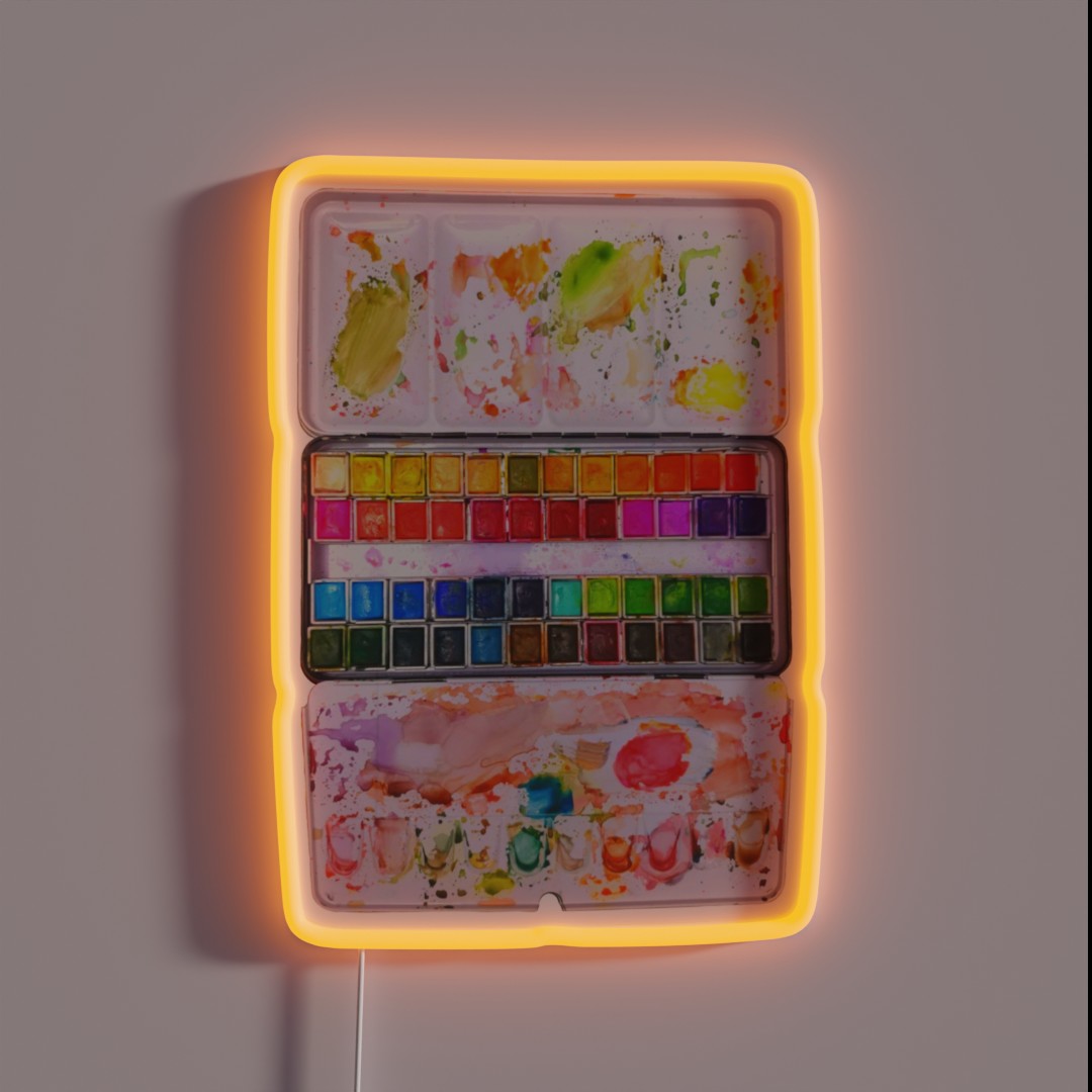 Messy Watercolor Palette RGB Neon Sign Messy Watercolor Palette RGB Neon Sign