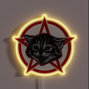 Metal Music Cat RGB Neon Sign