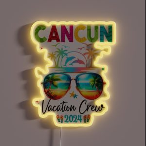 Mexico Cancun Vacation Group 2024 RGB Neon Sign Mexico Cancun Vacation Group 2024 RGB Neon Sign