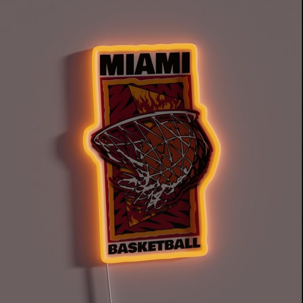 Miami Basketball 90 S Style RGB Neon Sign