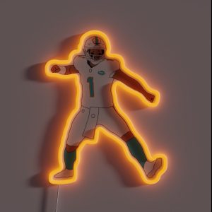Miami Dolphins Tua Tagovailoa First Career Touchdown Celebration RGB Neon Sign