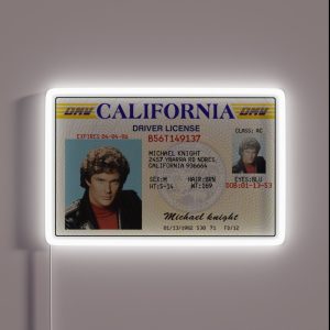 Michael Knight Driver License Knight Rider RGB Neon Sign