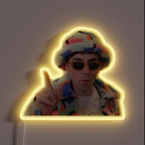 Michael S Microphone Jumping In An Elevator RGB Neon Sign