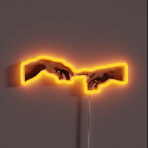 Michelangelo S The Creation Of Adam RGB Neon Sign