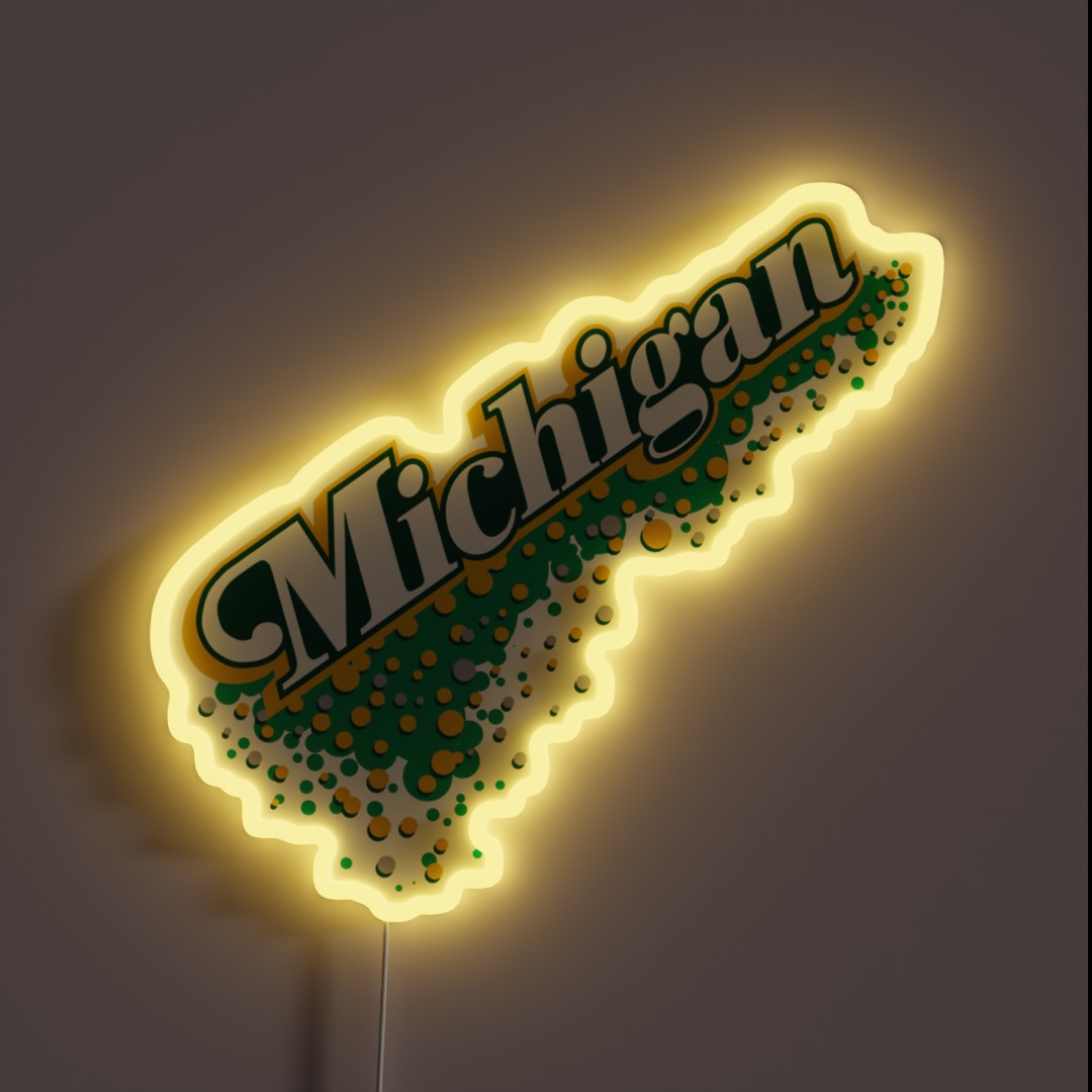 Michigan Bubbly Vernors RGB Neon Sign Michigan Bubbly Vernors RGB Neon Sign