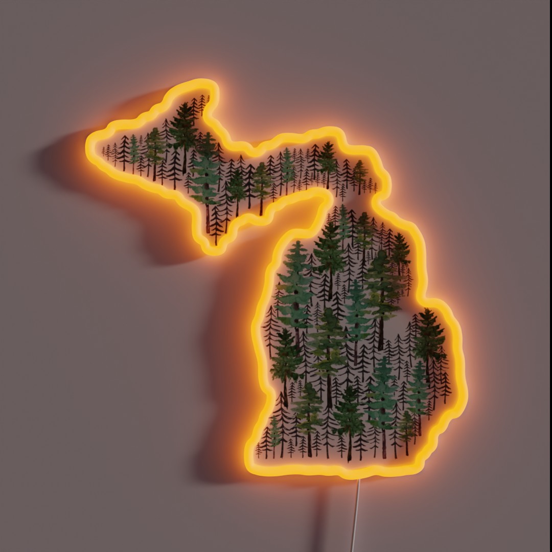 Michigan Forest RGB Neon Sign Michigan Forest RGB Neon Sign