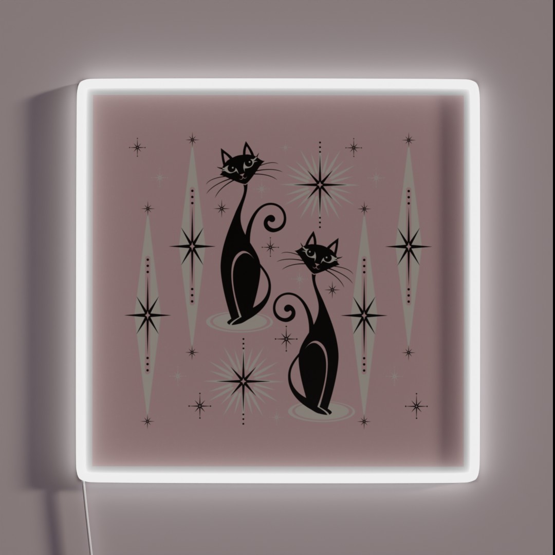 Mid Century Meow Retro Atomic Cats LG RGB Neon Sign Mid Century Meow Retro Atomic Cats LG RGB Neon Sign