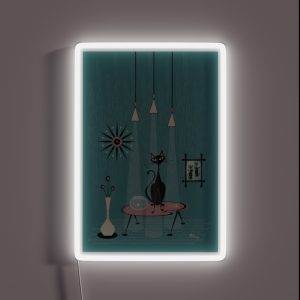 Mid Century Mischief Cat Red Handed I B RGB Neon Sign