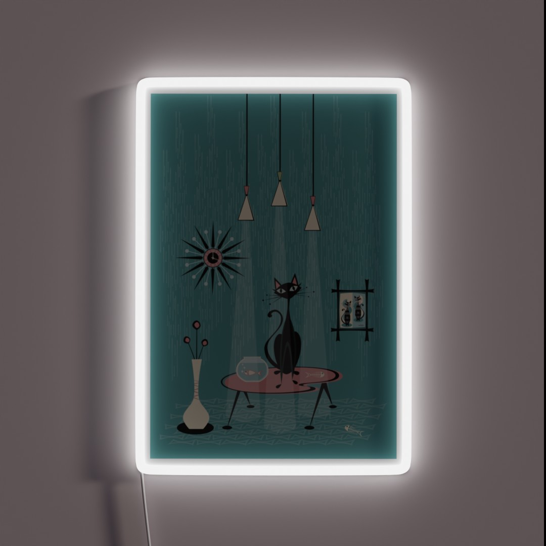 Mid Century Mischief Cat Red Handed I B RGB Neon Sign Mid Century Mischief Cat Red Handed I B RGB Neon Sign