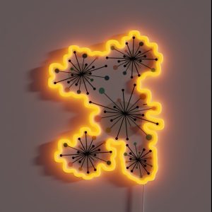 Mid Century Modern Atomic Starburst RGB Neon Sign Mid Century Modern Atomic Starburst RGB Neon Sign