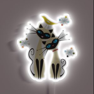 Mid Century Modern Cats RGB Neon Sign