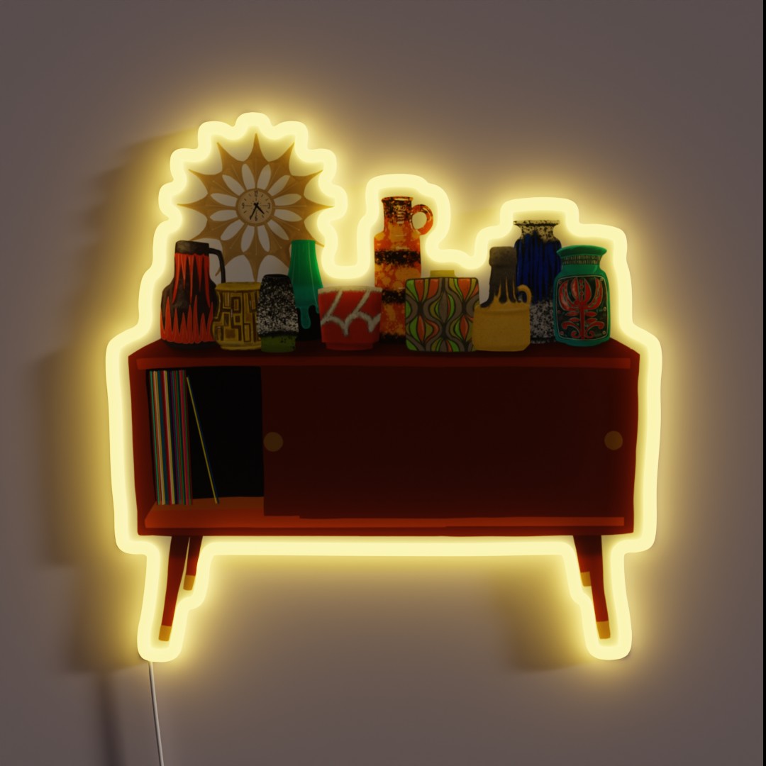 Mid Century Modern Pottery Collection RGB Neon Sign Mid Century Modern Pottery Collection RGB Neon Sign