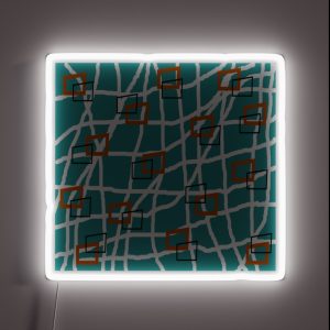 Mid Century Modern Rectangles Teal RGB Neon Sign
