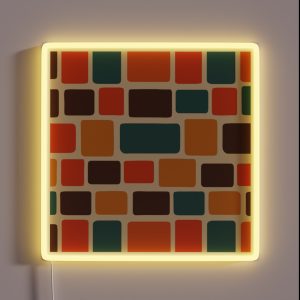 Mid Century Modern Square Pattern RGB Neon Sign