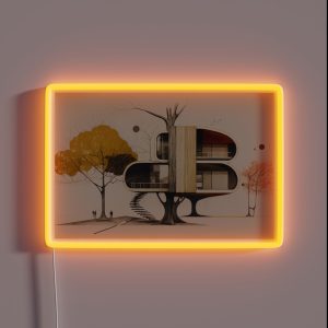 Mid Century Modern Treehouse RGB Neon Sign