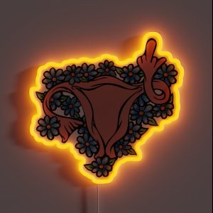 Middle Finger Uterus Pro Choice Feminist RGB Neon Sign