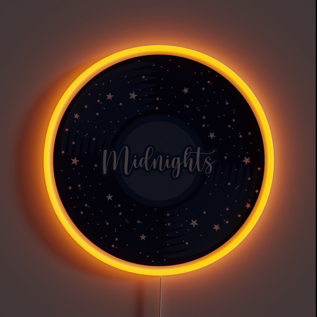 Midnights Inspired Album Vinyl Record RGB Neon Sign Midnights Inspired Album Vinyl Record RGB Neon Sign