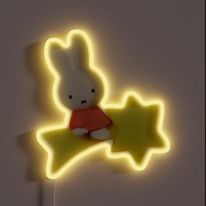 Miffy On A Shooting Star RGB Neon Sign