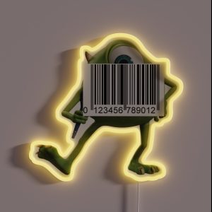Mike Wazowski Barcode Monsters Inc RGB Neon Sign