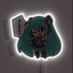Miku Ganbare Ganbatte Chibi RGB Neon Sign