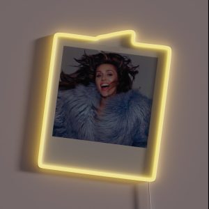 Miley Fluffy Blue Coat Instant Photo RGB Neon Sign