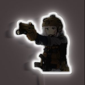 Military Anime Girl RGB Neon Sign