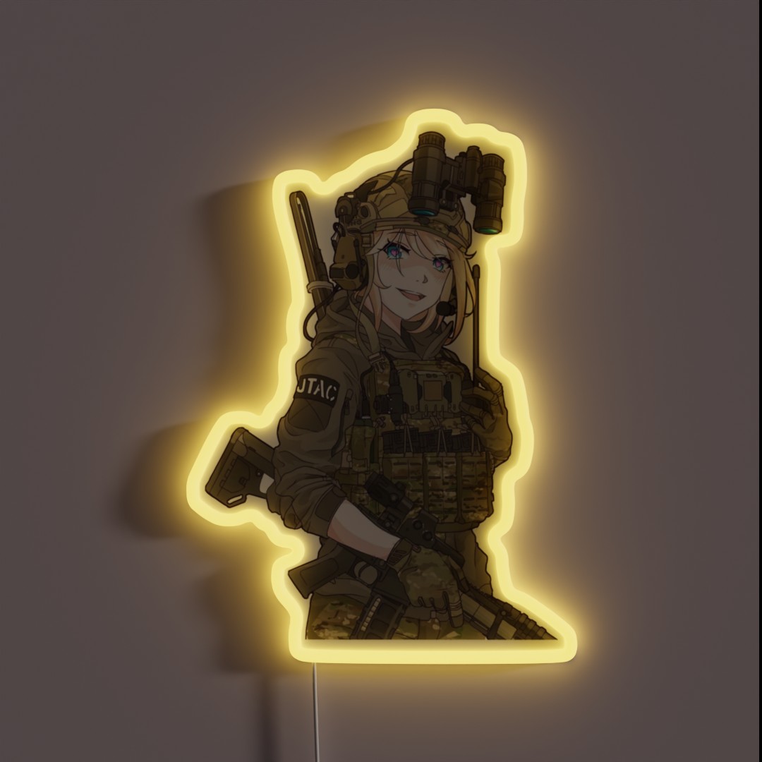Military Anime Girl Special War RGB Neon Sign Military Anime Girl Special War RGB Neon Sign
