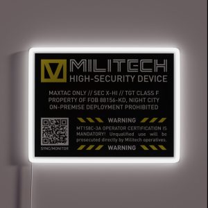 Militech High Security Device RGB Neon Sign