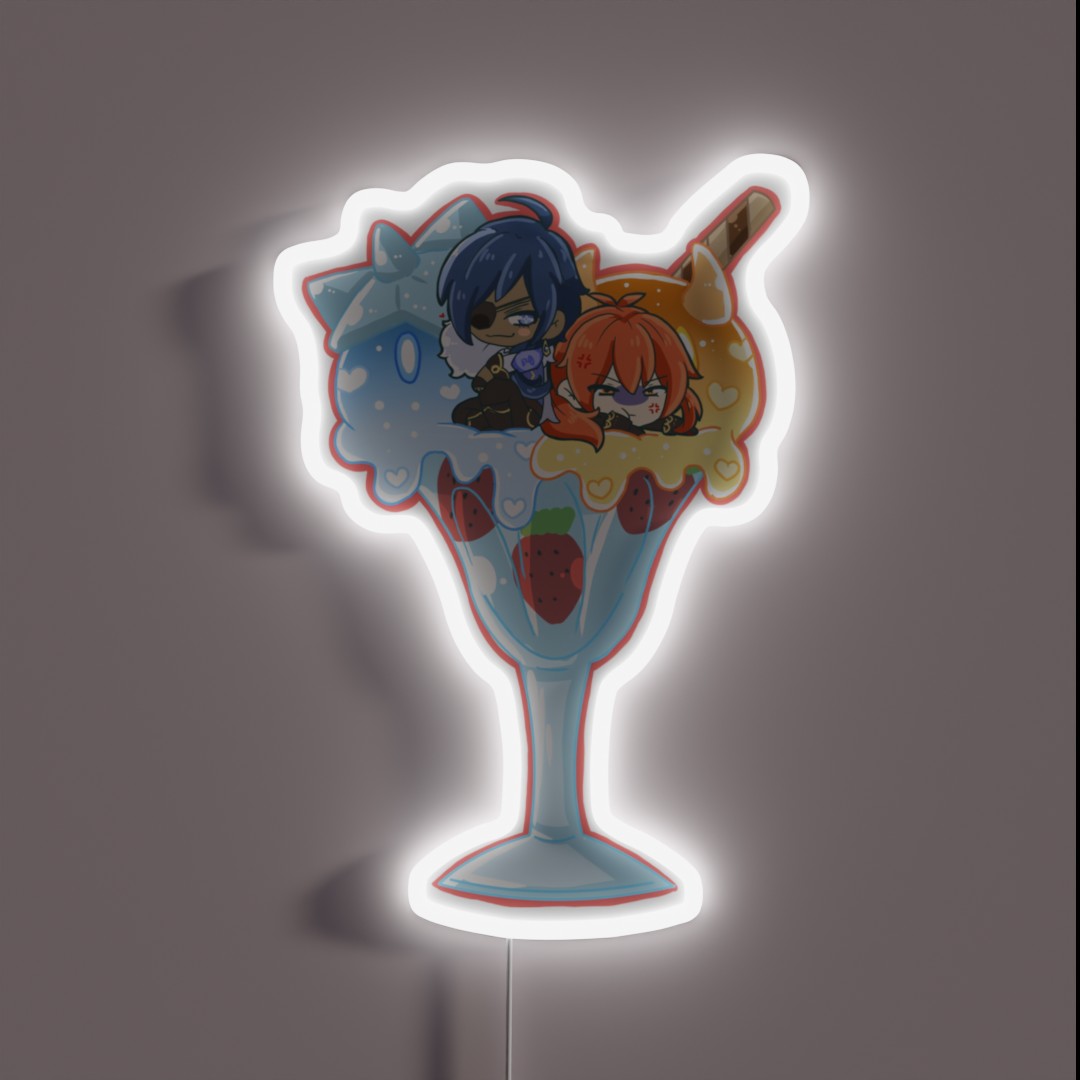 Milk Cream And Strawberry RGB Neon Sign Milk Cream And Strawberry RGB Neon Sign