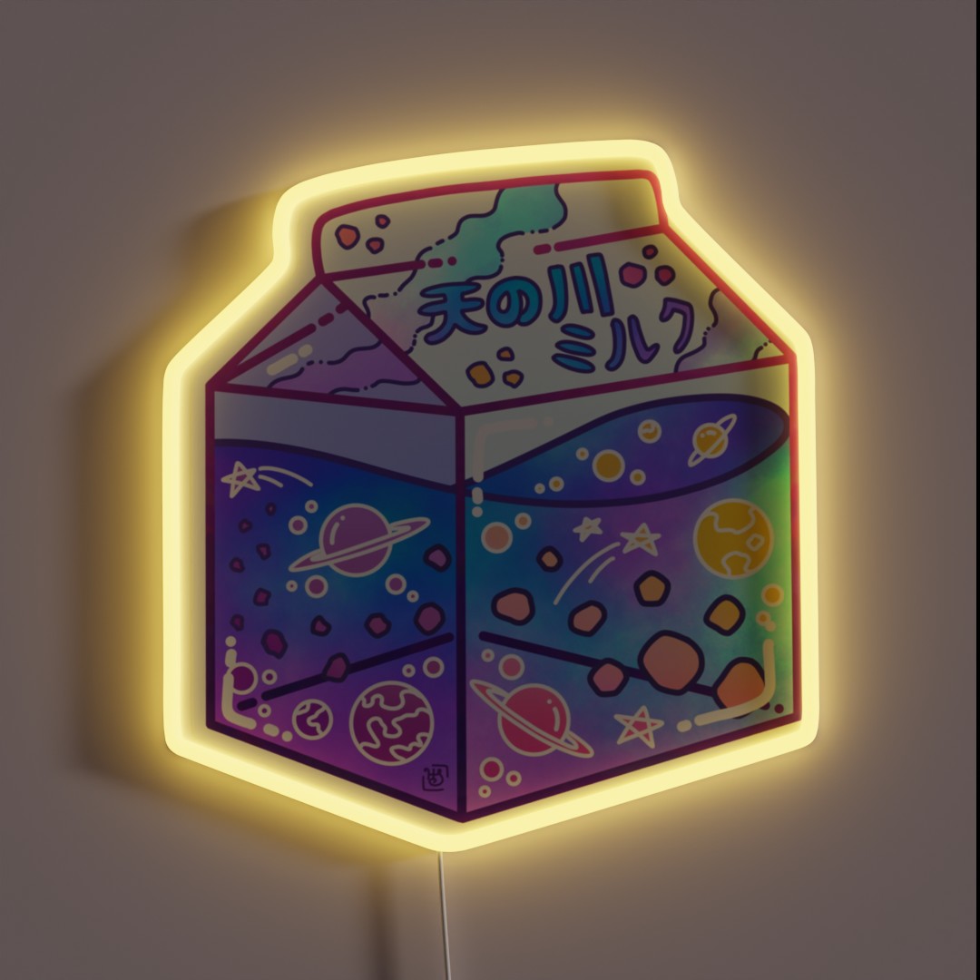 Milky Way Milk Carton RGB Neon Sign Milky Way Milk Carton RGB Neon Sign