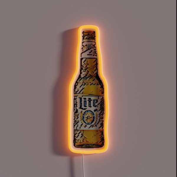Miller Lite Beer Pixel Art RGB Neon Sign