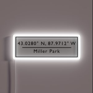 Miller Park Coordinates RGB Neon Sign