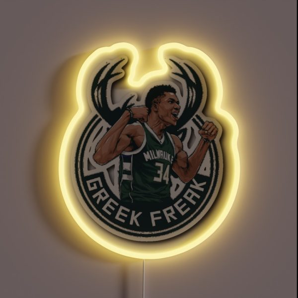 Milwaukee 34 Bucks Greed Freak RGB Neon Sign