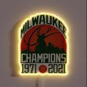 Milwaukee Basketball Champions 1971 2021 RGB Neon Sign Milwaukee Basketball Champions 1971 2021 RGB Neon Sign