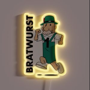 Milwaukee Bratwurst Sausage Racer RGB Neon Sign